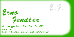 erno fendler business card